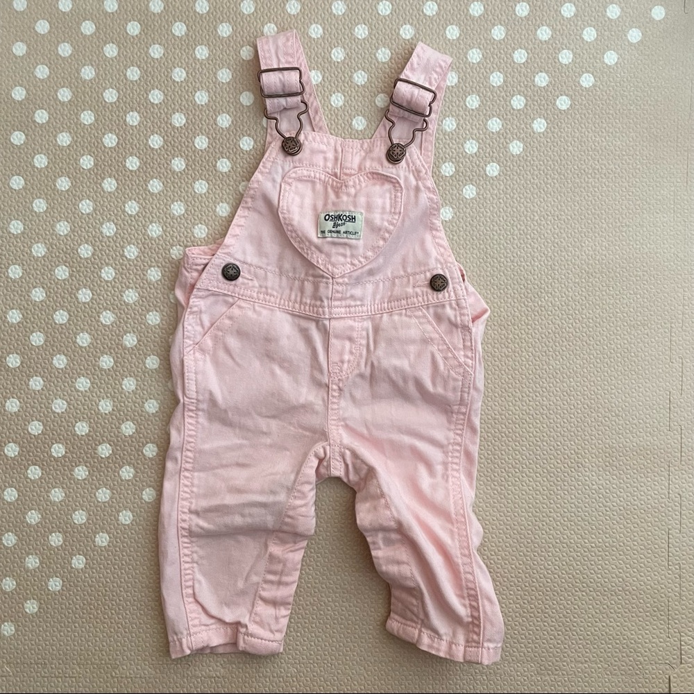 OshKosh Pink heart pocket overalls